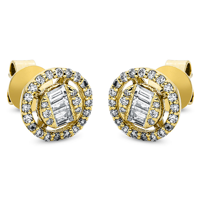 Ohrstecker    aus 750/-18 Karat Gelbgold mit 58 Diamanten 0