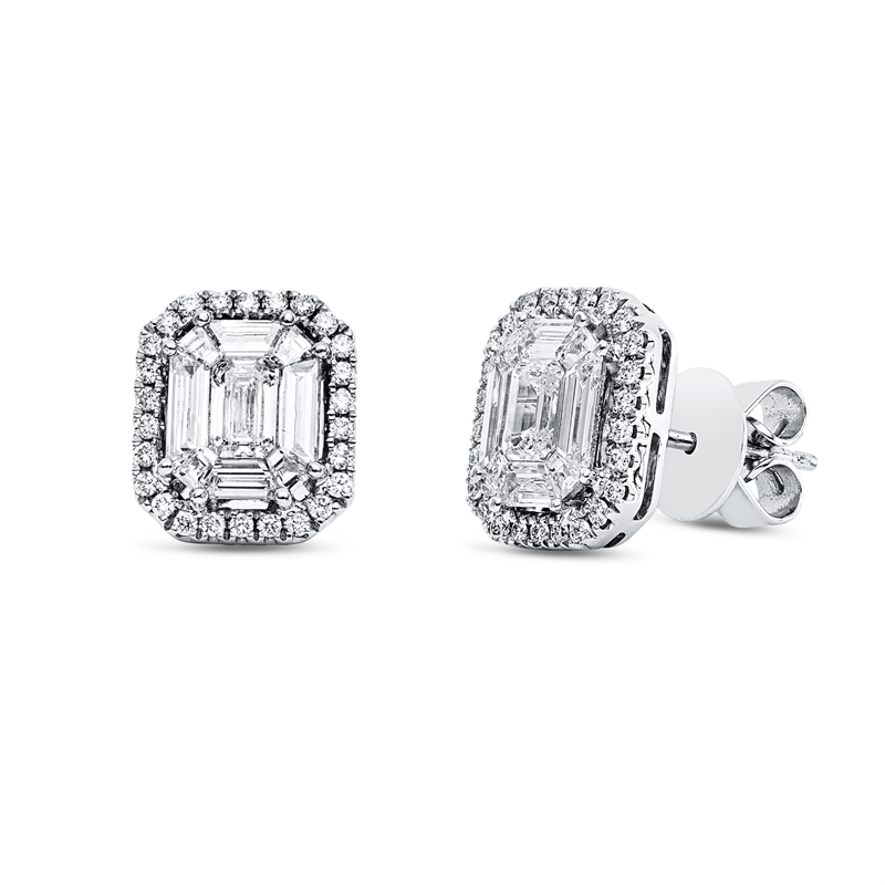 Ohrstecker    aus 750/-18 Karat Weißgold mit 70 Diamanten 1