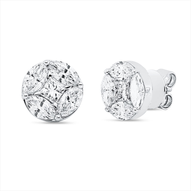 Ohrstecker    aus 750/-18 Karat Weißgold mit 10 Diamanten 1