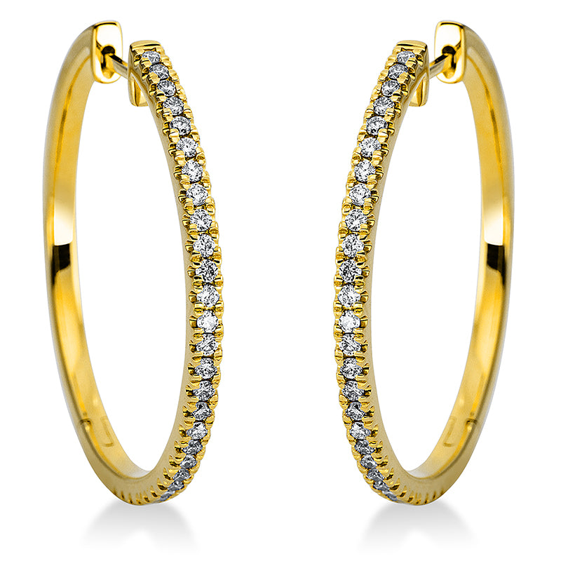 Creolen    aus 750/-18 Karat Gelbgold mit 58 Diamanten 0