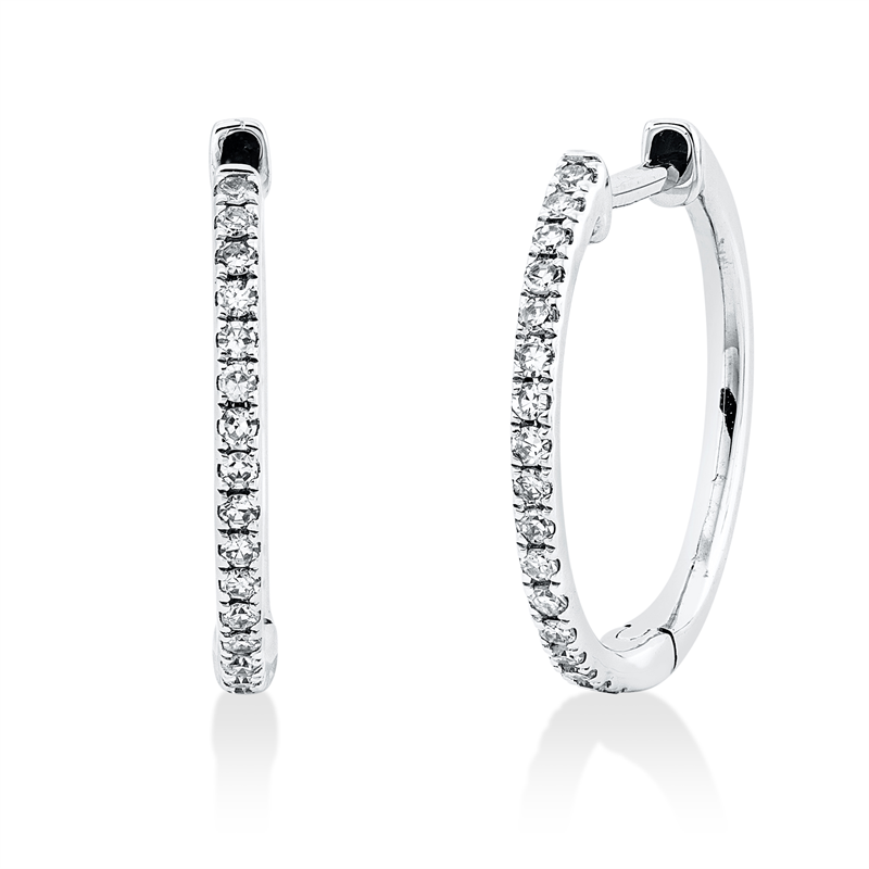 Creolen    aus 750/-18 Karat Weißgold mit 34 Diamanten 0