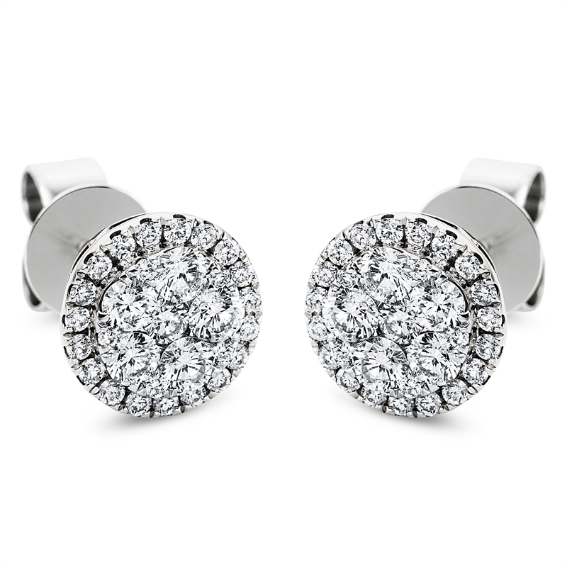 Ohrstecker    aus 750/-18 Karat Weißgold mit 60 Diamanten 0