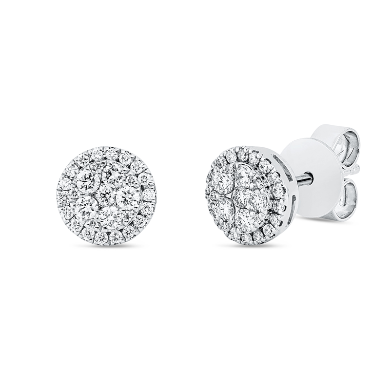 Ohrstecker    aus 750/-18 Karat Weißgold mit 58 Diamanten 0