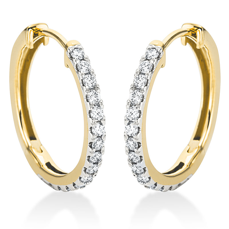 Creolen    aus 750/-18 Karat Gelbgold mit 30 Diamanten 0