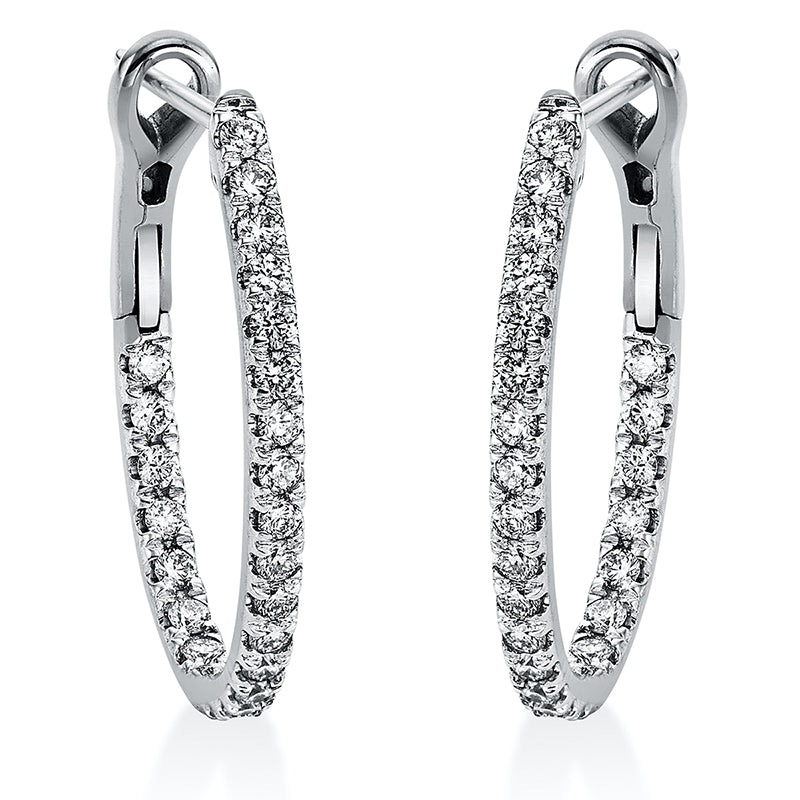 Creolen    aus 750/-18 Karat Weißgold mit 46 Diamanten 0