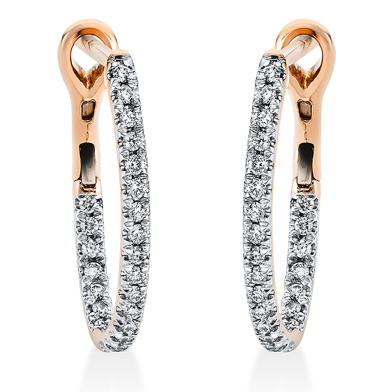 Creolen    aus 750/-18 Karat Rotgold mit 46 Diamanten 0