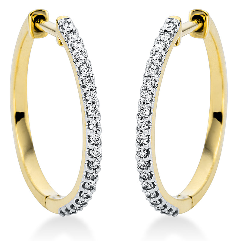 Creolen    aus 750/-18 Karat Gelbgold mit 38 Diamanten 0