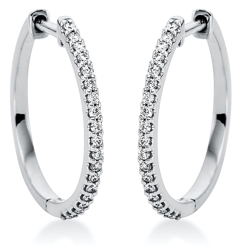 Creolen    aus 750/-18 Karat Weißgold mit 38 Diamanten 0