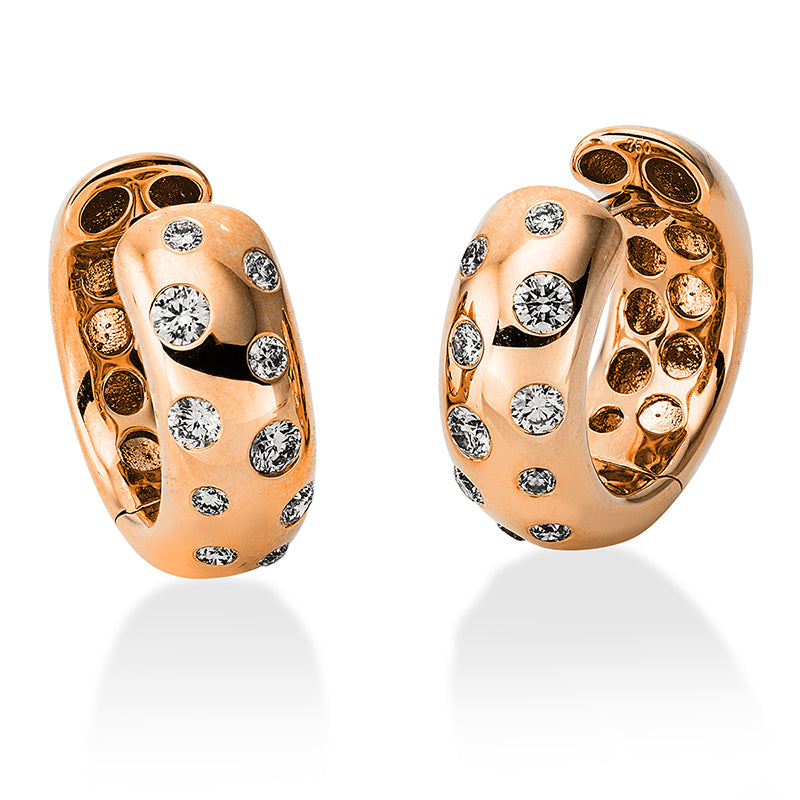 Creolen    aus 750/-18 Karat Rotgold mit 20 Diamanten 0
