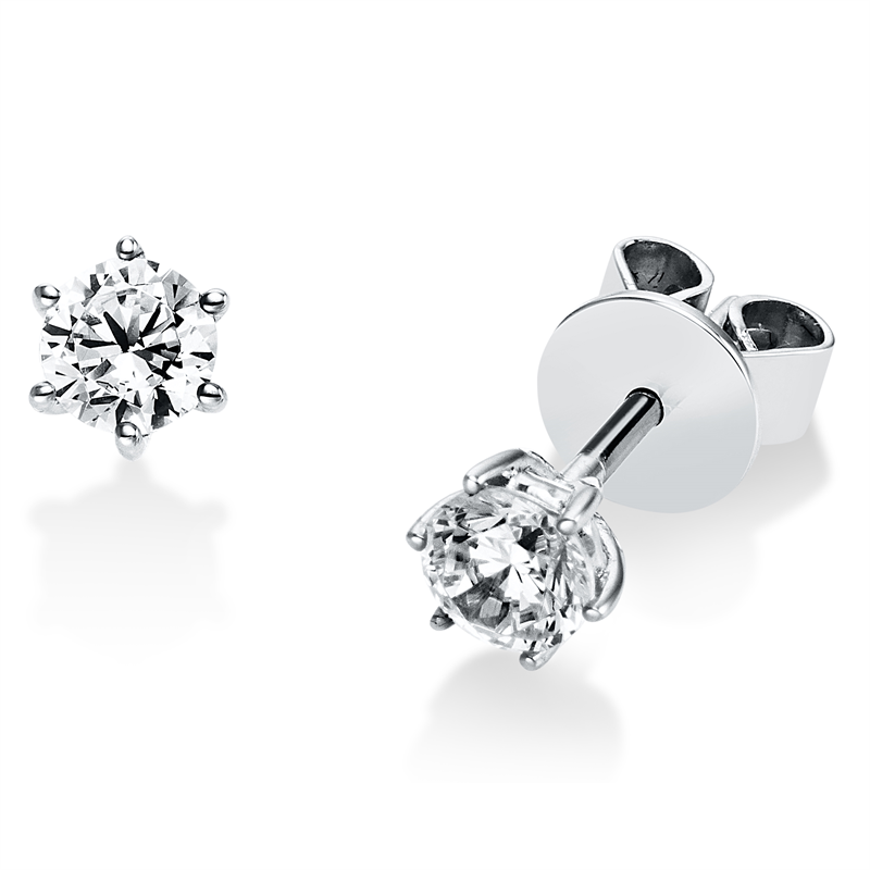 Ohrstecker    aus 950/-Platin Platin mit 2 Diamanten 0