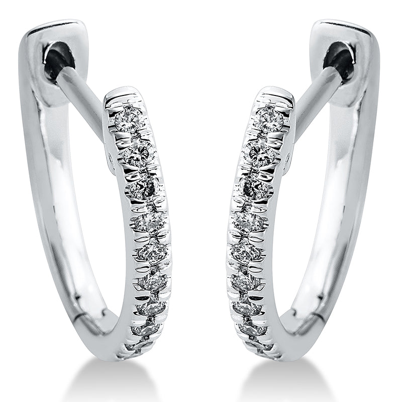 Creolen    aus 750/-18 Karat Weißgold mit 22 Diamanten 0