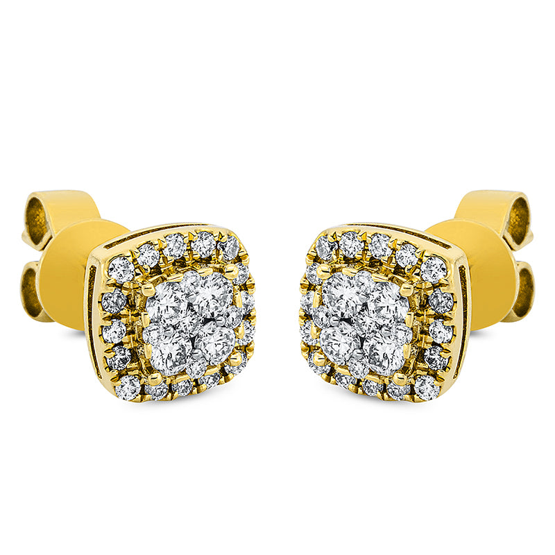 Ohrstecker    aus 750/-18 Karat Gelbgold mit 50 Diamanten 0