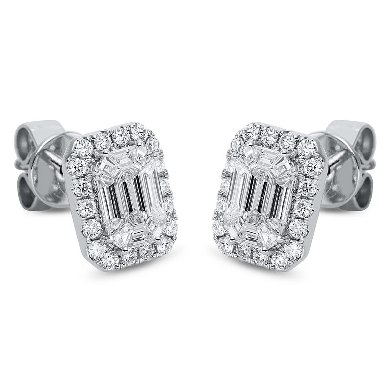 Ohrstecker    aus 750/-18 Karat Weißgold mit 54 Diamanten 0