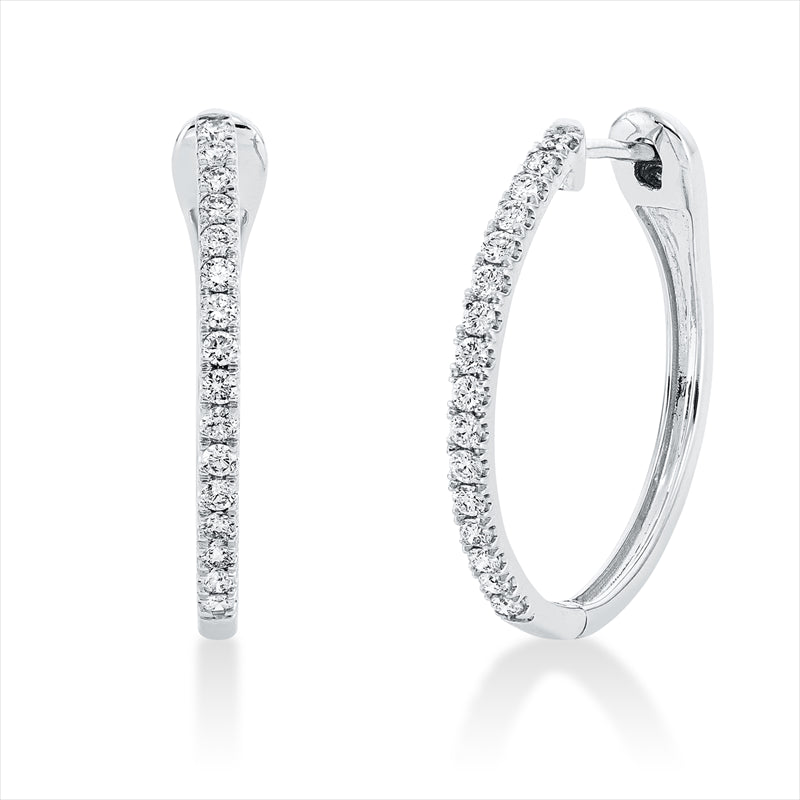 Creolen    aus 750/-18 Karat Weißgold mit 32 Diamanten 0