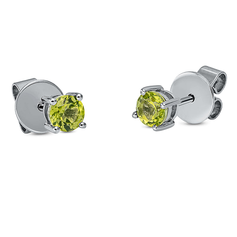 Ohrstecker mit Peridot  aus 750/-18 Karat Weißgold  