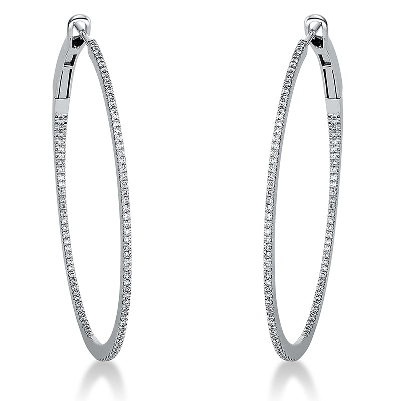 Creolen    aus 750/-18 Karat Weißgold mit 200 Diamanten 0