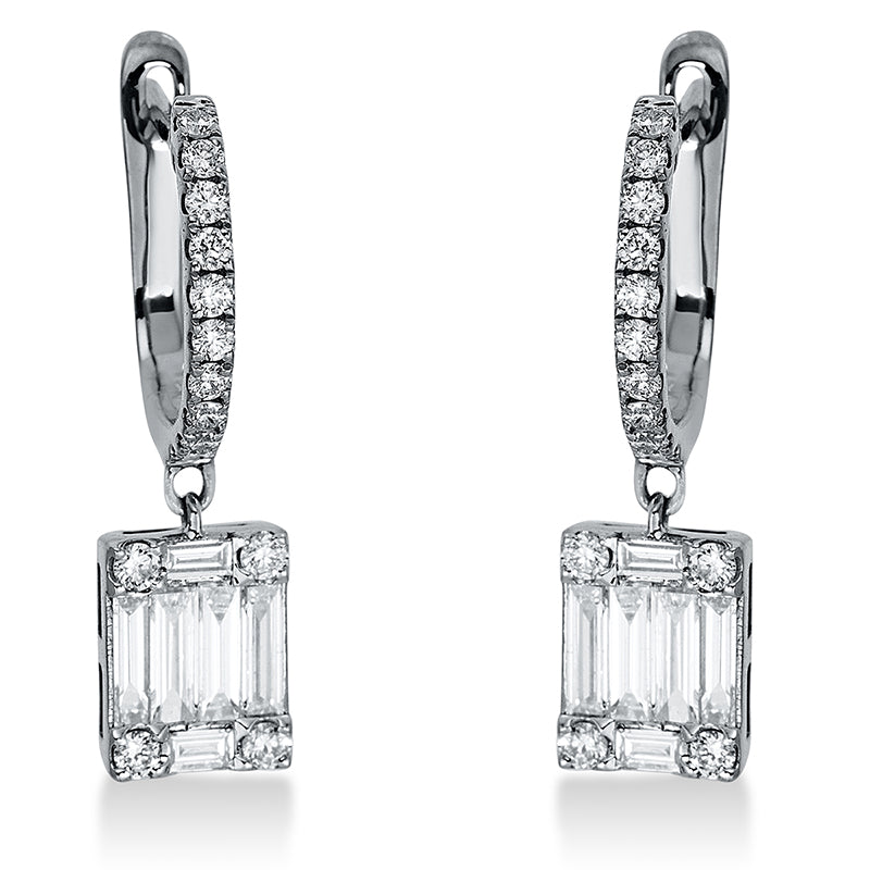 Ohrschmuck    aus 750/-18 Karat Weißgold mit 40 Diamanten 0