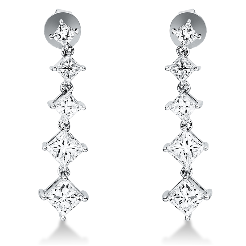 Ohrschmuck    aus 750/-18 Karat Weißgold mit 10 Diamanten 4