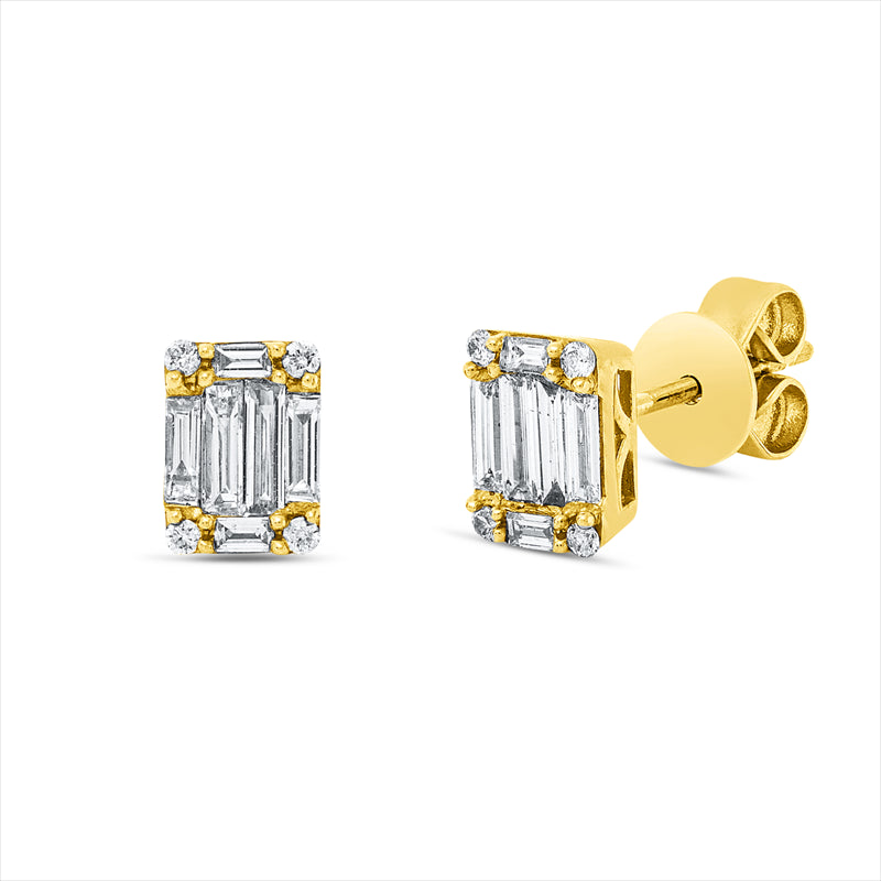 Ohrstecker    aus 750/-18 Karat Gelbgold mit 20 Diamanten 0