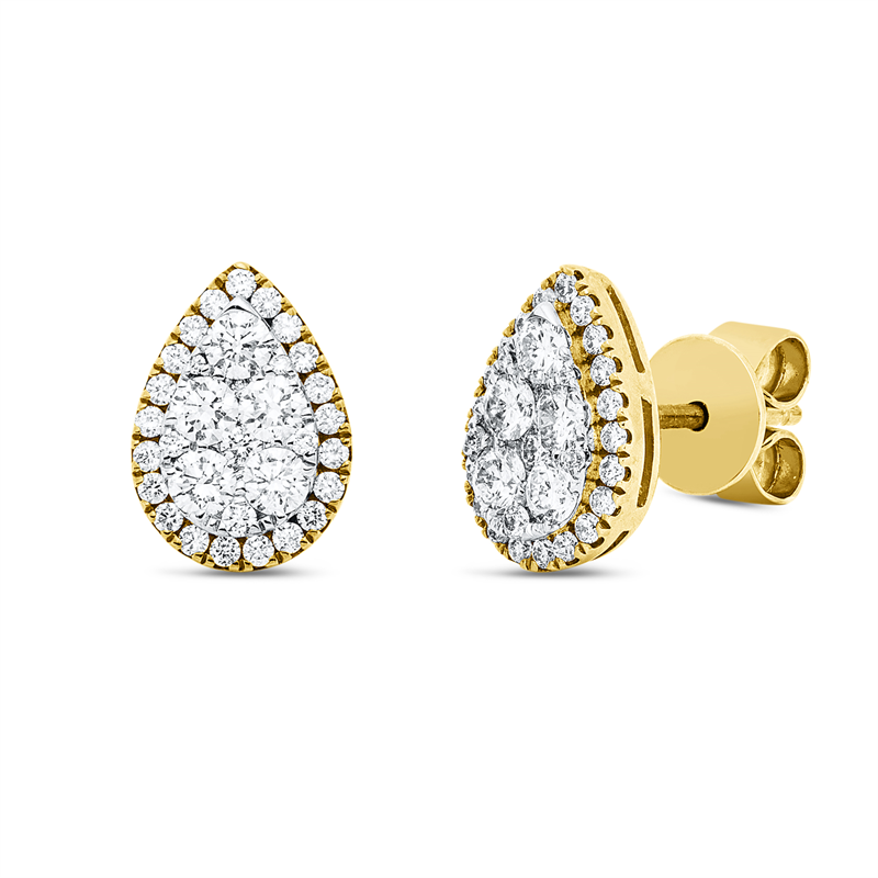 Ohrstecker    aus 750/-18 Karat Gelbgold / Weißgold mit 66 Diamanten 0