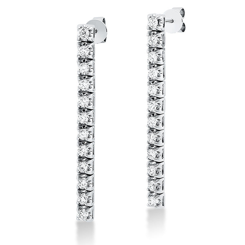 Ohrschmuck    aus 750/-18 Karat Weißgold mit 24 Diamanten 1 ct