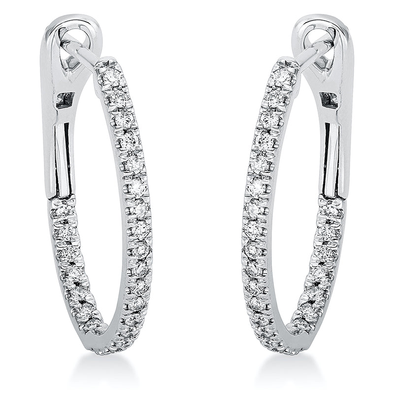 Creolen    aus 750/-18 Karat Weißgold mit 50 Diamanten 0