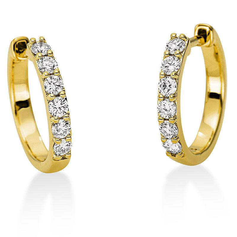 Creolen    aus 750/-18 Karat Gelbgold mit 12 Diamanten 0
