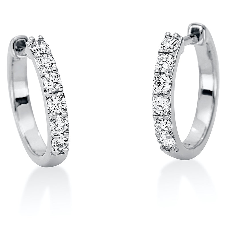 Creolen    aus 750/-18 Karat Weißgold mit 12 Diamanten 0