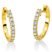 Creolen    aus 750/-18 Karat Gelbgold mit 18 Diamanten 0