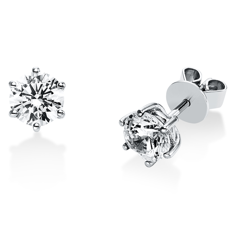 Ohrstecker    aus 750/-18 Karat Weißgold mit 2 Diamanten 1