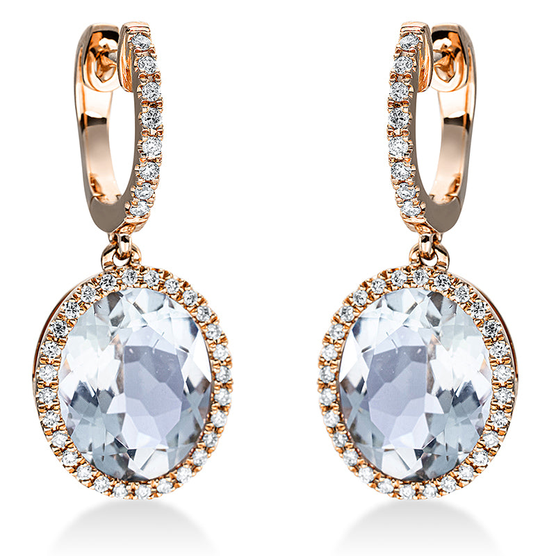 Ohrschmuck mit Amethyst  aus 750/-18 Karat Rotgold mit 72 Diamanten 0