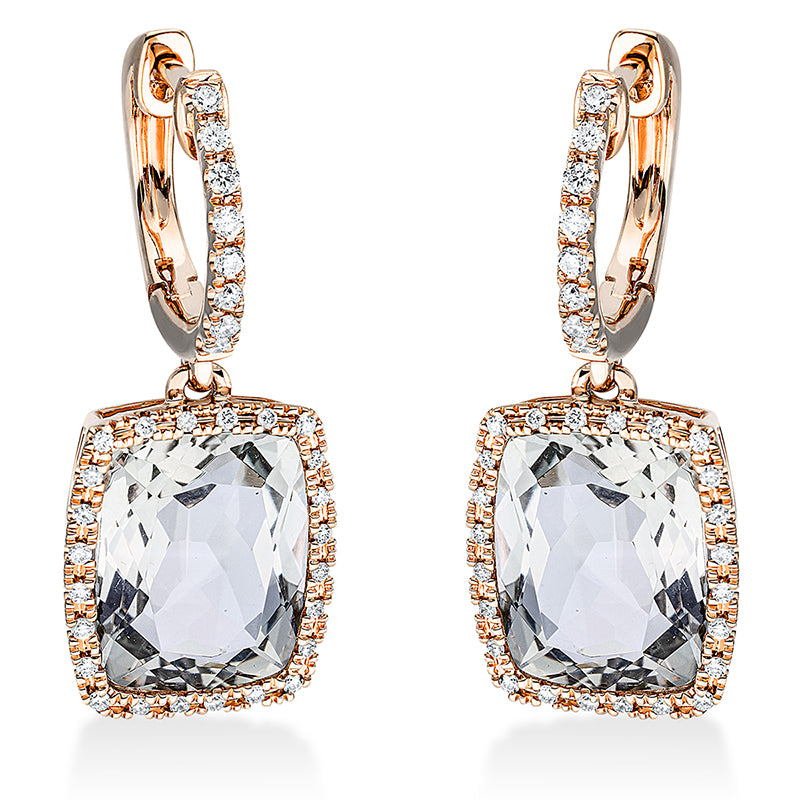 Ohrschmuck mit Amethyst  aus 750/-18 Karat Rotgold mit 64 Diamanten 0