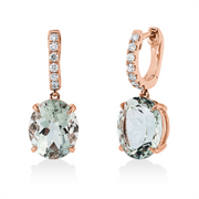 Ohrschmuck mit Amethyst  aus 750/-18 Karat Rotgold mit 14 Diamanten 0