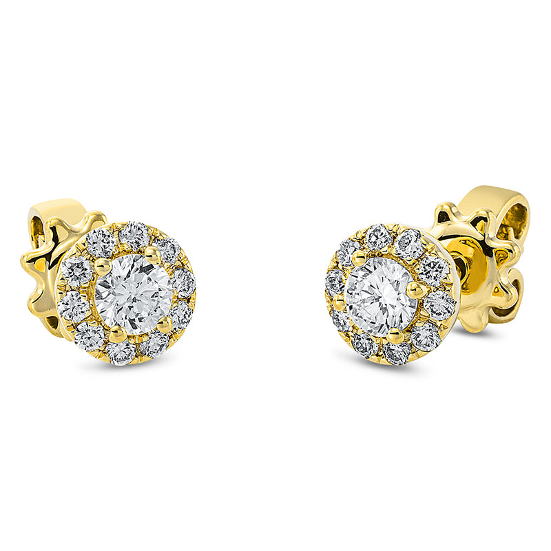 Ohrstecker    aus 750/-18 Karat Gelbgold mit 22 Diamanten 0