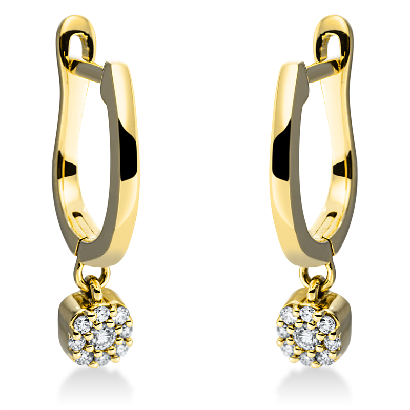Ohrschmuck    aus 750/-18 Karat Gelbgold mit 18 Diamanten 0