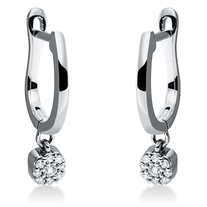 Creolen    aus 750/-18 Karat Weißgold mit 18 Diamanten 0