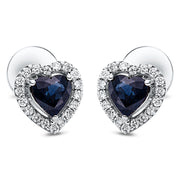 Ohrstecker mit Saphir  aus 750/-18 Karat Weißgold mit 36 Diamanten 0