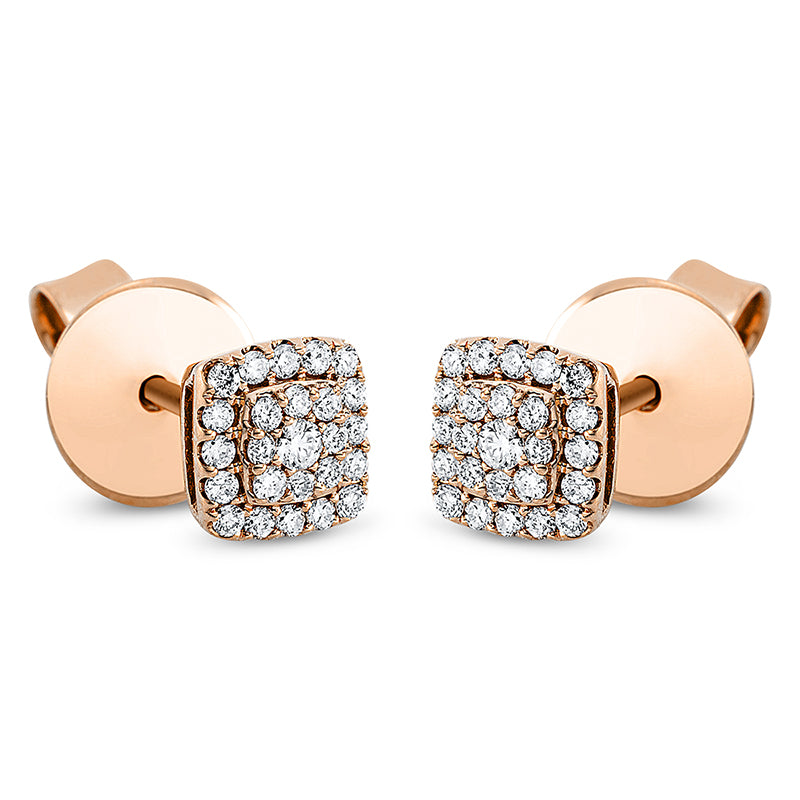 Ohrstecker    aus 750/-18 Karat Rotgold mit 50 Diamanten 0