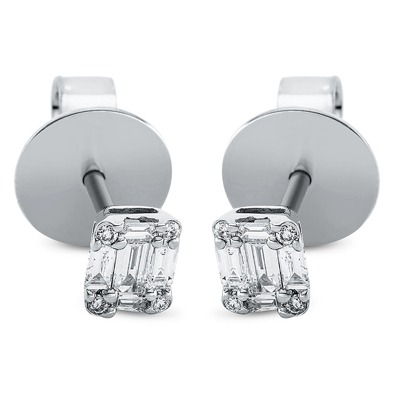 Ohrstecker    aus 750/-18 Karat Weißgold mit 18 Diamanten 0