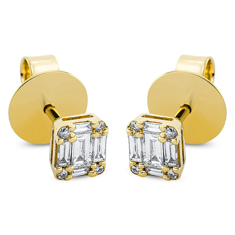 Ohrstecker    aus 750/-18 Karat Gelbgold mit 18 Diamanten 0