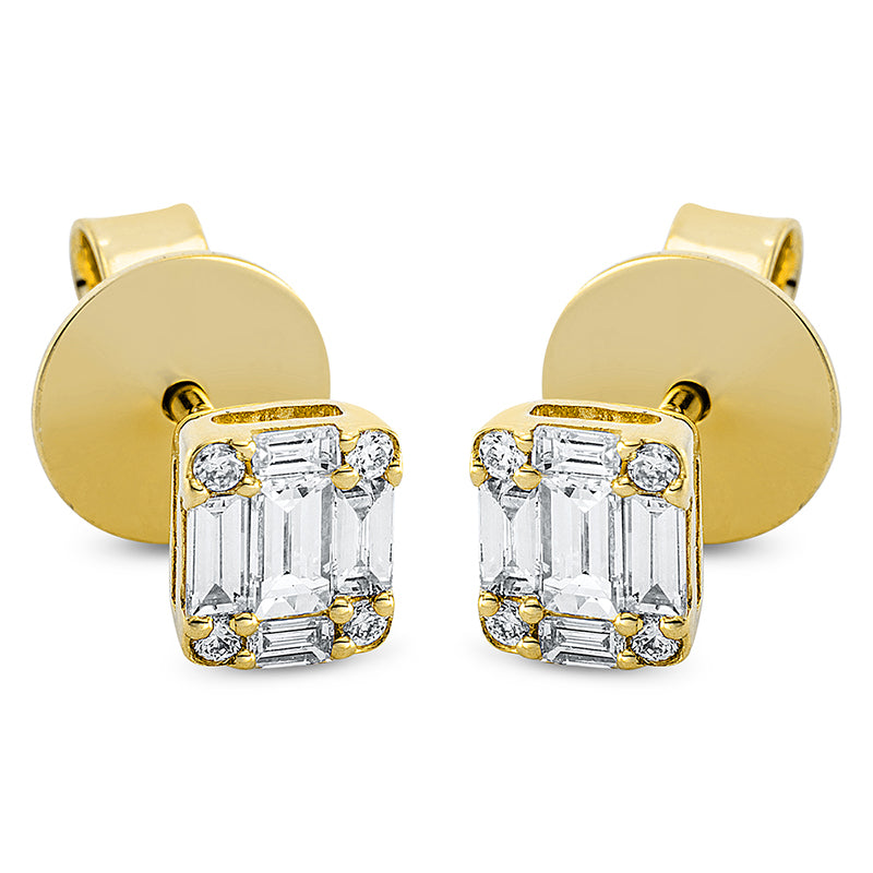Ohrstecker    aus 750/-18 Karat Gelbgold mit 18 Diamanten 0