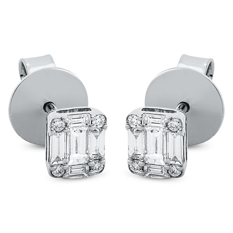 Ohrstecker    aus 750/-18 Karat Weißgold mit 18 Diamanten 0