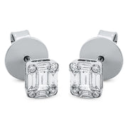 Ohrstecker    aus 750/-18 Karat Weißgold mit 18 Diamanten 0