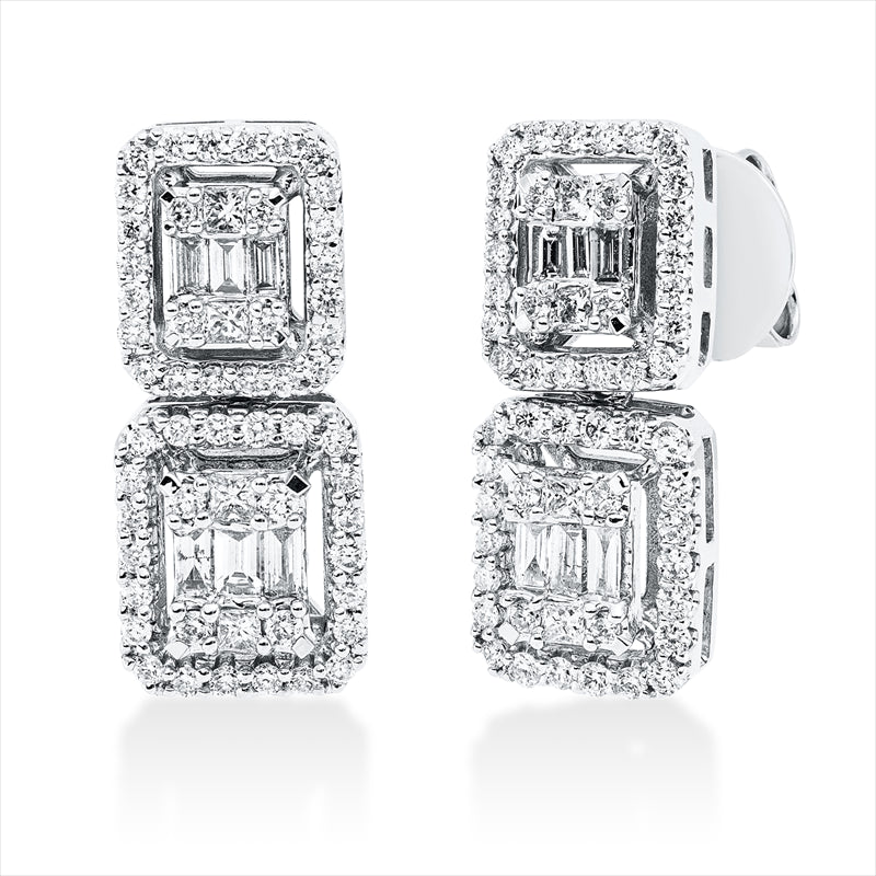 Ohrstecker    aus 750/-18 Karat Weißgold mit 124 Diamanten 0