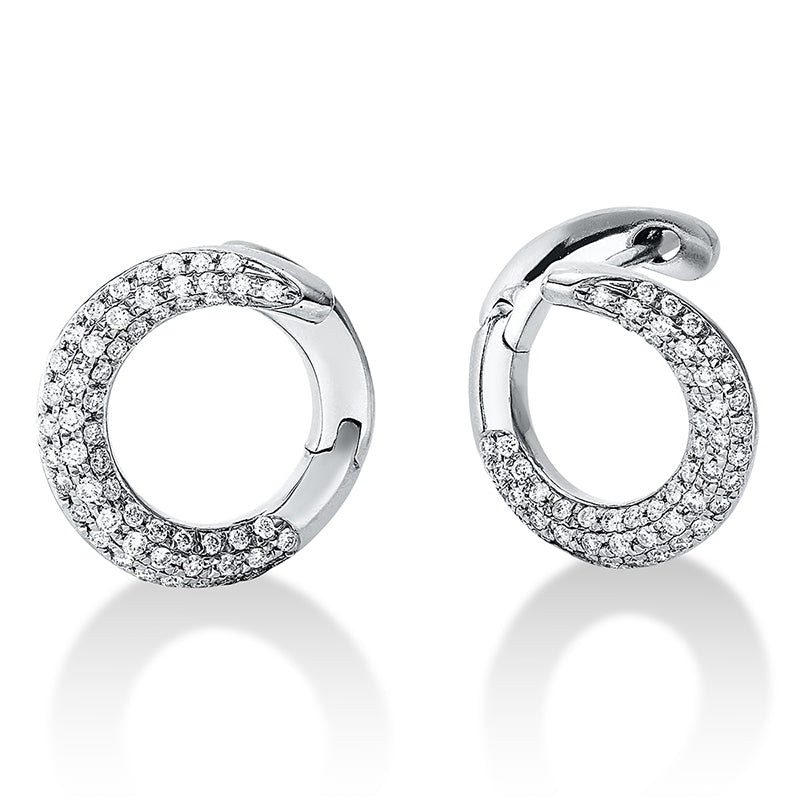 Creolen    aus 750/-18 Karat Weißgold mit 112 Diamanten 0