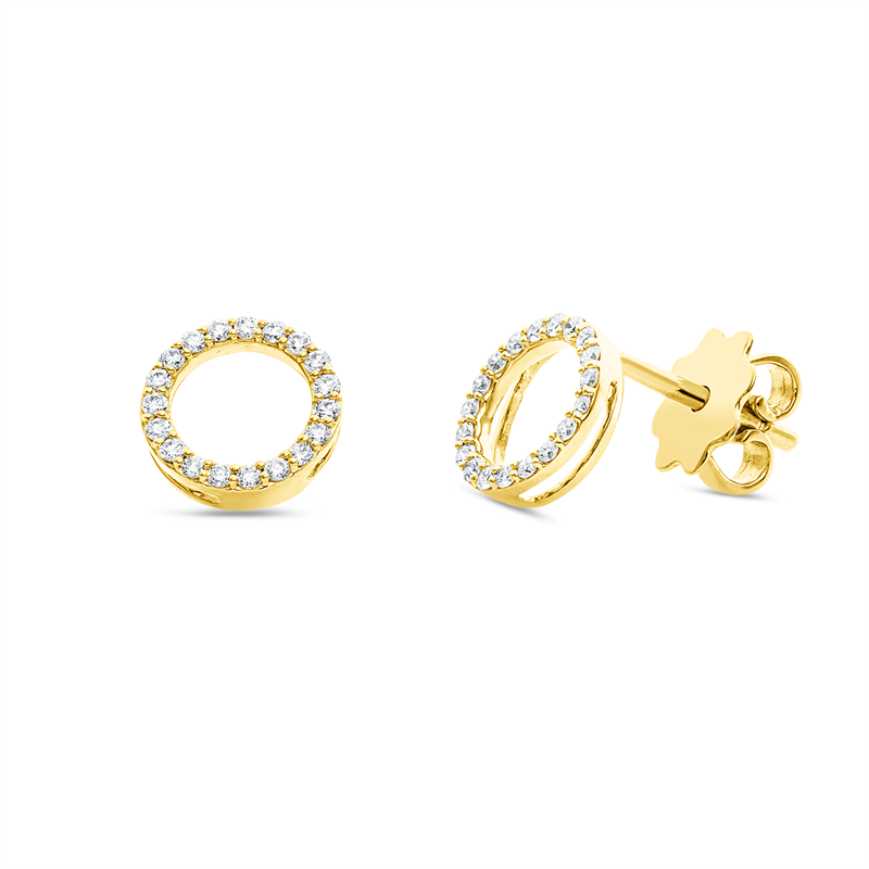 Ohrstecker    aus 750/-18 Karat Gelbgold mit 38 Diamanten 0