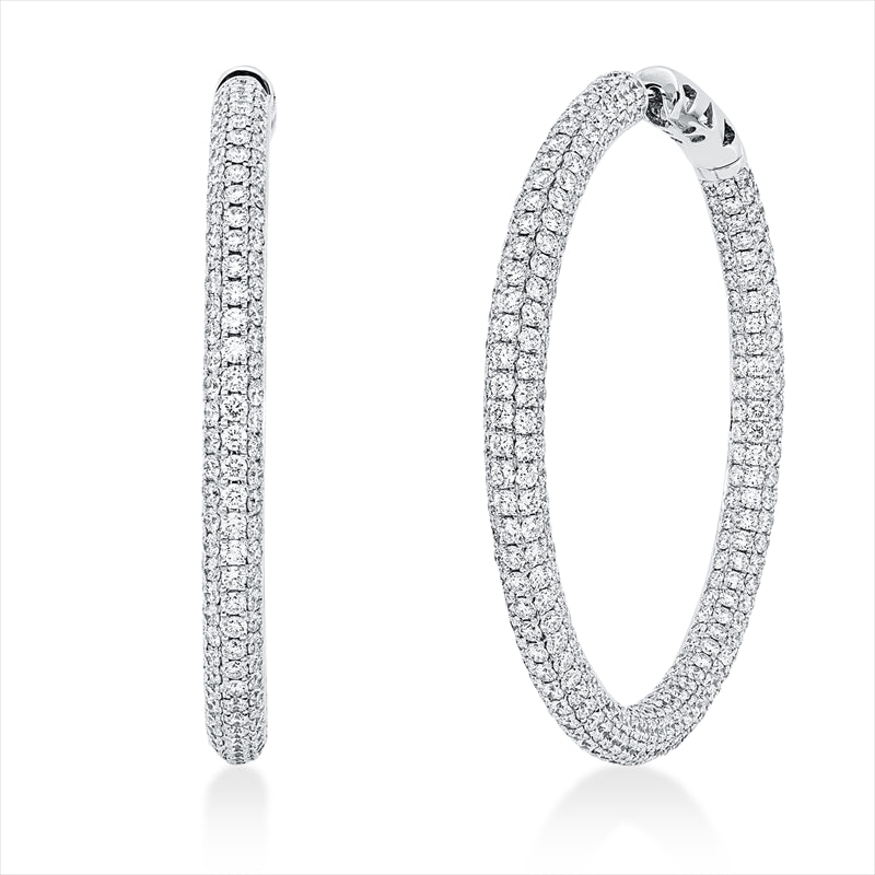 Creolen    aus 750/-18 Karat Weißgold mit 630 Diamanten 9