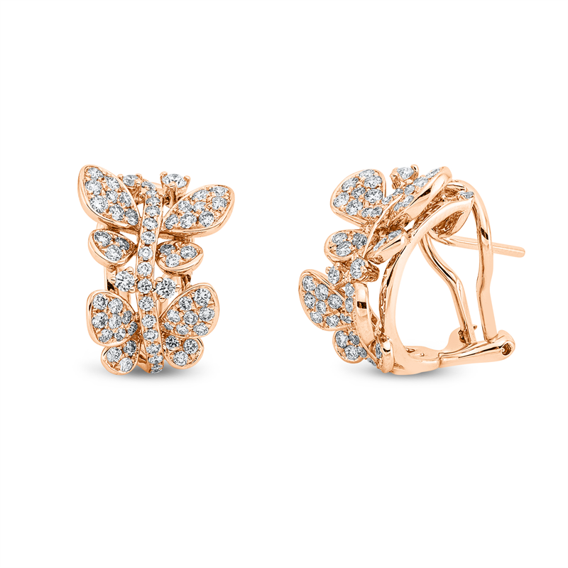 Ohrschmuck    aus 750/-18 Karat Rotgold mit 140 Diamanten 1