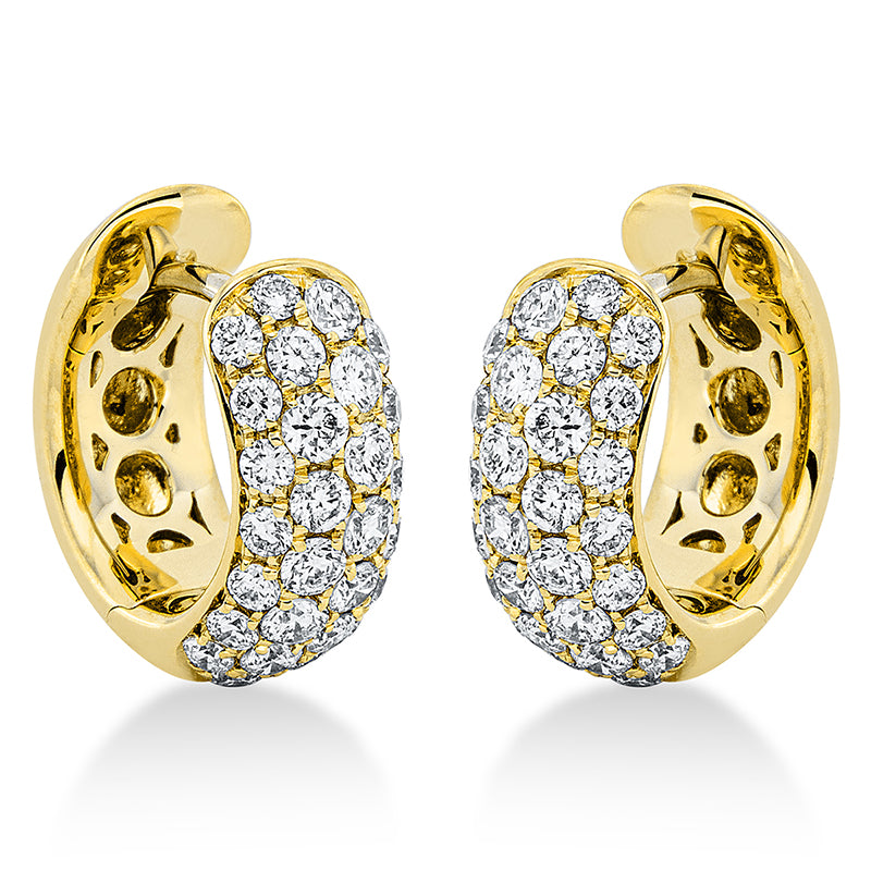 Creolen    aus 750/-18 Karat Gelbgold mit 60 Diamanten 0