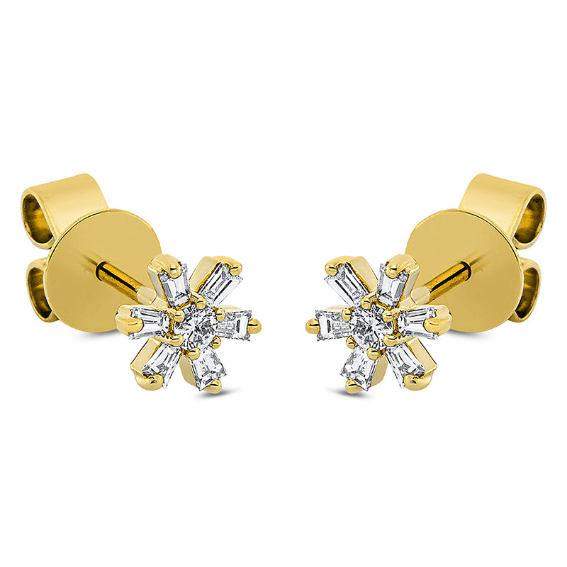 Ohrstecker    aus 750/-18 Karat Gelbgold mit 14 Diamanten 0